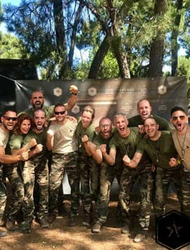 Campamento militar Averno. Foto de grupo de la Promoción Alpha. Año 2019.